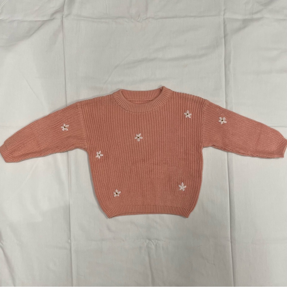 BRAND NEW Infant Baby Girl Flower Knitted Sweater
